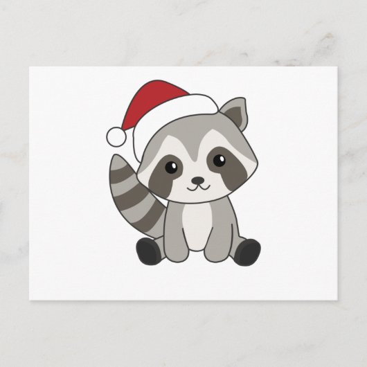 Carte Postale Raccoon Noël Neige hiver Raccoon (Devant)