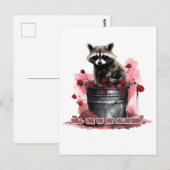 Carte Postale Raccoon Seras-tu ma Saint-Valentin ? (Devant / Derrière)