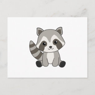 Carte Postale Raccoon Sweet Animaux Pour Enfants Funny Raccoons
