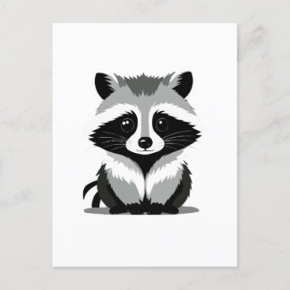 Carte Postale Raccoon Vector Graphisme Art Portrait Animal Spiri
