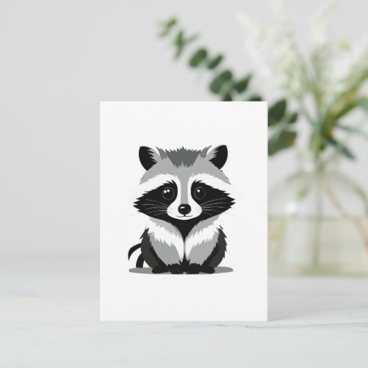 Carte Postale Raccoon Vector Graphisme Art Portrait Animal Spiri (Debout devant)