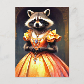 Carte Postale Raccoon Wearing Evening Gown