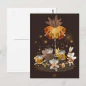 Carte Postale Raccoons Fleur magique par Alexandra Dikaia (Devant / Derrière)