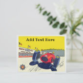 Carte Postale Race Car, ajouter du texte d'édition, (Debout devant)