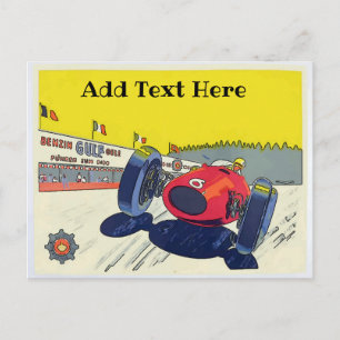 Carte Postale Race Car, ajouter du texte d'édition,