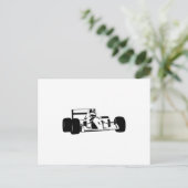 Carte Postale Race Car Silhouette noir et blanc (Debout devant)