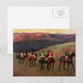 Carte Postale Racehores dans un paysage jockeys cheval art Degas (Devant / Derrière)