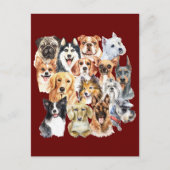 Carte Postale Races de chiens d'aquarelle (Devant)