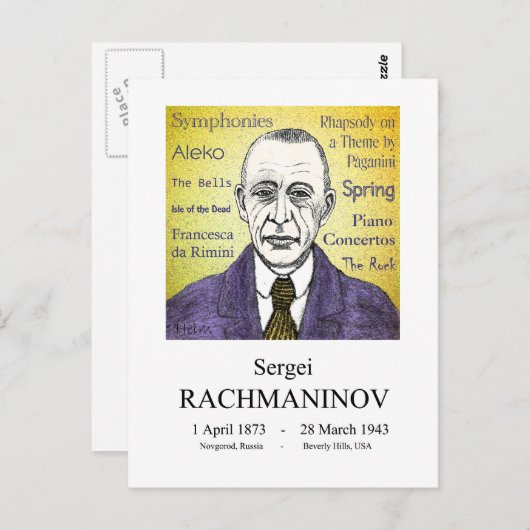 Carte Postale Rachmaninov (Devant / Derrière)