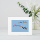 Carte Postale Racing Greyhounds with lead dog in Bunny suit (Debout devant)