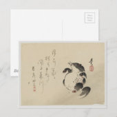 Carte Postale Racoon-dog (Tanuki) par Shibata Zeshin (Devant / Derrière)