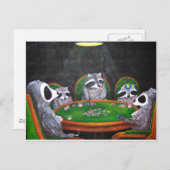 Carte Postale Racoons Jouer Au Poker (Devant / Derrière)
