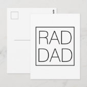 Carte Postale Rad papa typographie noire et amusement minimalist (Devant / Derrière)