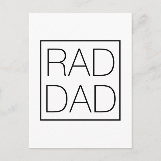 Carte Postale Rad papa typographie noire et amusement minimalist (Devant)