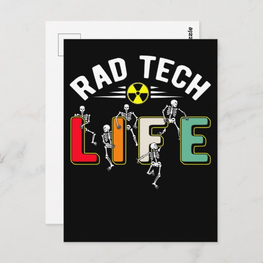Carte Postale Rad Tech Life Skeletons Xray Funny Radiologie (Devant / Derrière)
