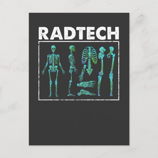 Carte Postale Rad Tech Skeleton Xray Bones Technicien en radiolo (Devant)