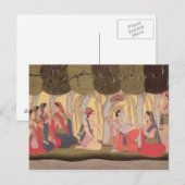 Carte Postale Radha et Krishna assis dans un bosquet, Kulu (Devant / Derrière)