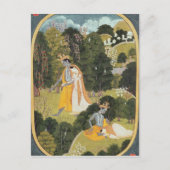 Carte Postale Radha et Krishna marchant dans un bois (Devant)