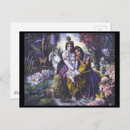 Carte postale Radha Krishna (Devant / Derrière)