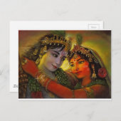 CARTE POSTALE RADHA KRISHNA PEINTURE CLASSIQUE (Devant / Derrière)