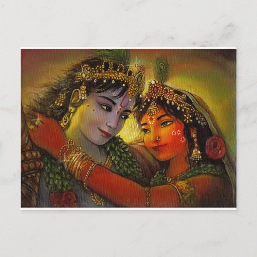 CARTE POSTALE RADHA KRISHNA PEINTURE CLASSIQUE (Devant)