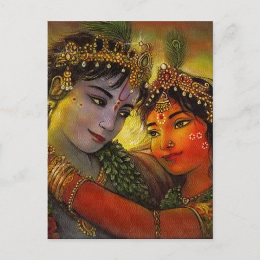 CARTE POSTALE RADHA KRISHNA PEINTURE CLASSIQUE (Devant)