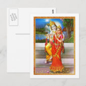Carte Postale Radha KRISHNA pour l'amour, la paix et la prospéri (Devant / Derrière)