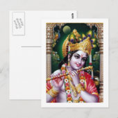 Carte Postale Radha KRISHNA pour l'amour, la paix et la prospéri (Devant / Derrière)