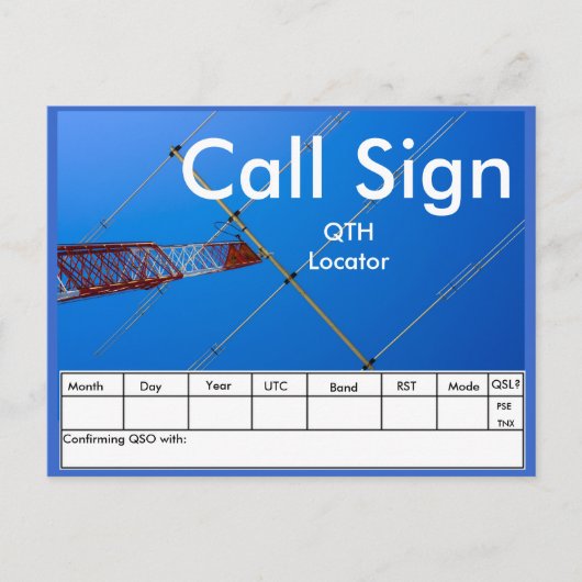 Carte Postale Radio amateur QSL (Devant)