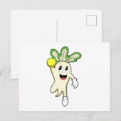 Carte Postale Radis au Joueur de handball avec ballon (Devant / Derrière)