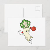 Carte Postale Radis au sport de basket-ball (Devant / Derrière)