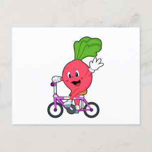 Carte Postale Radish avec vélo