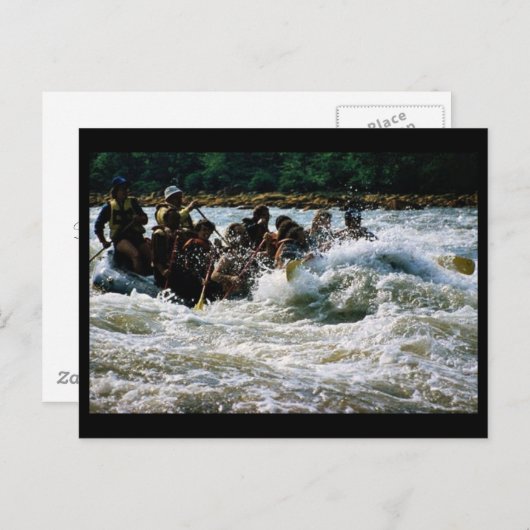 Carte Postale Rafting d'eau blanche (Devant / Derrière)
