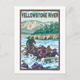 Carte Postale Rafting en eau blanche - rivière Yellowstone, Mont