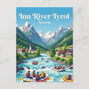 Carte Postale Rafting en eaux vives sur l'Inn au Tyrol Autriche