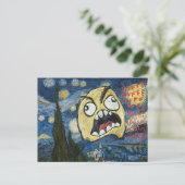 Carte Postale Rage Face Mème Face Comique Classy Peinture (Debout devant)