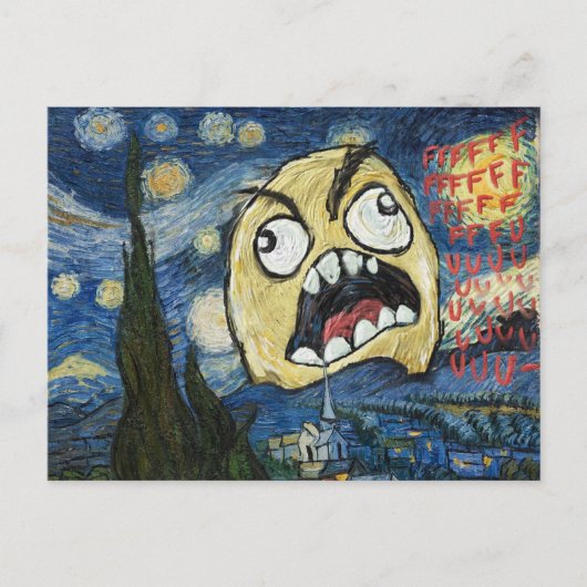 Carte Postale Rage Face Mème Face Comique Classy Peinture (Devant)