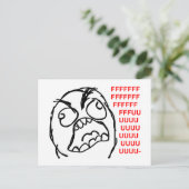 Carte Postale rage face rage comique mème lol rofl (Debout devant)