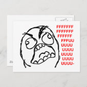 Carte Postale rage face rage comique mème lol rofl (Devant / Derrière)
