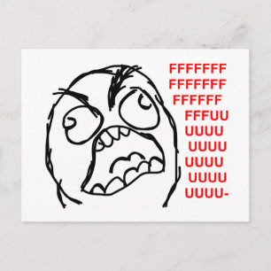 Carte Postale rage face rage comique mème lol rofl