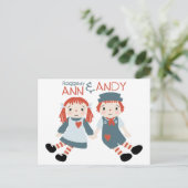 Carte Postale Raggedy Ann & Andy (Debout devant)