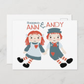 Carte Postale Raggedy Ann & Andy (Devant / Derrière)