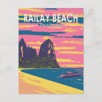 Railay Beach Thaïlande Travel Art Vintage