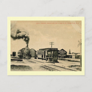 Carte Postale Railroad Depot, Pompton, New Jersey Vintage
