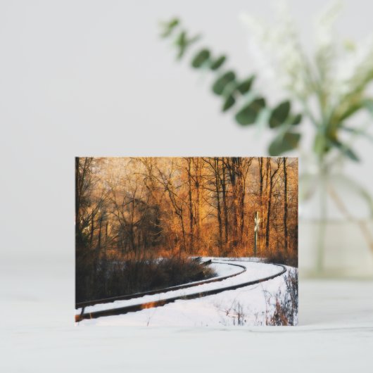 Carte Postale Rails En Hiver (Debout devant)