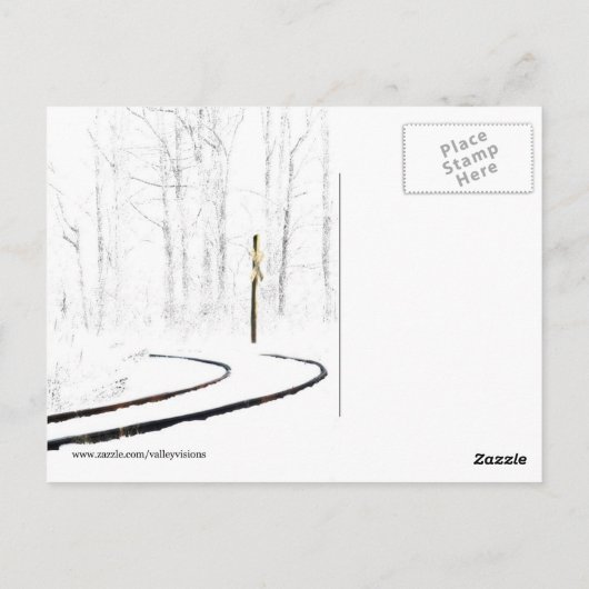 Carte Postale Rails En Hiver (Dos)