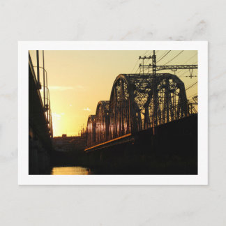 Carte Postale Railway Bridge at Sunset: Horikiri, Tokyo