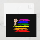 Carte Postale RAINBOUR ALLY LGBT Pride Moth LGBTQ Rainbow Flag (Devant / Derrière)