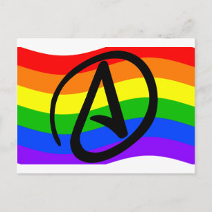 Carte Postale Rainbow Atheist Flag