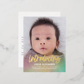 Carte postale Rainbow Baby Foil Faire-part de nais (Recto/Verso)